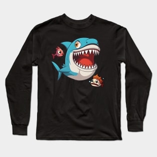 Shark funny - Cute Graphic Long Sleeve T-Shirt